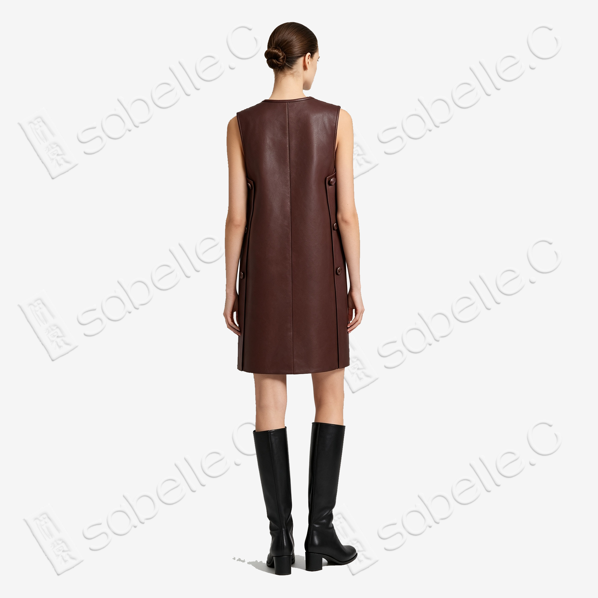 Gambiered Canton Silk Dress - 紅雲紗連衣裙