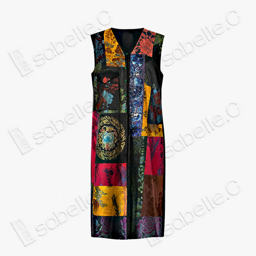 Antique Silk Long Tunic - 「百納萬花」古董真絲長裙