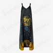 Gilded Embroidery Antique Silk Slip Dress - 「祥獅綉球」手工盤金繡古董真絲拼接長裙