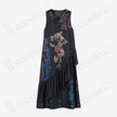 Vintage Silk Embroidered Dress - 「玄綢錦雀」古董真絲刺繡長裙