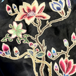 Vintage Silk Embroidered Dress - 「玄綢錦雀」古董真絲刺繡長裙