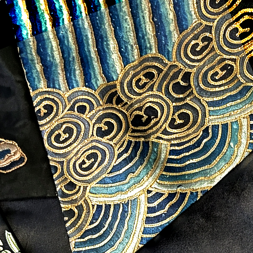 Vintage Silk Vest - 「玄金御麟」古董真絲馬甲