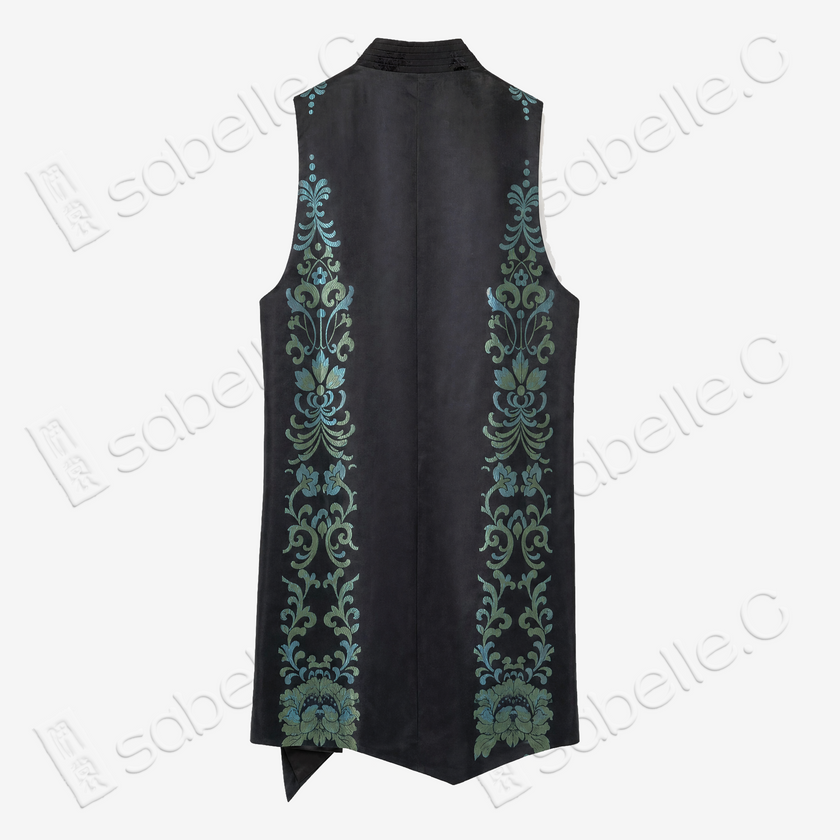 Vintage Silk Vest - 「玄金御麟」古董真絲馬甲