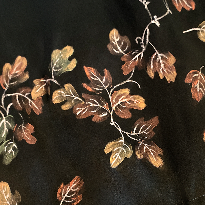 Gambiered Canton Silk Long Dress - 「暮楓暉染」香雲紗長裙