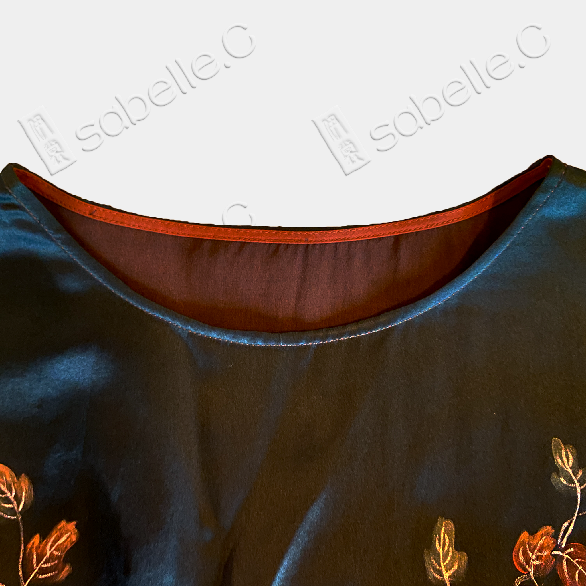 Gambiered Canton Silk Long Dress - 「暮楓暉染」香雲紗長裙