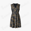 Gambiered Canton Silk Dress - 「墨底鎏斑」香雲紗連衣裙