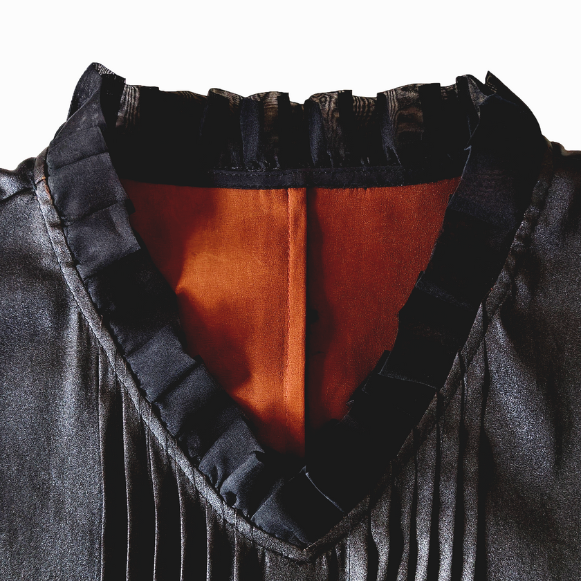Gambiered Canton Silk Dress - 香雲紗長裙