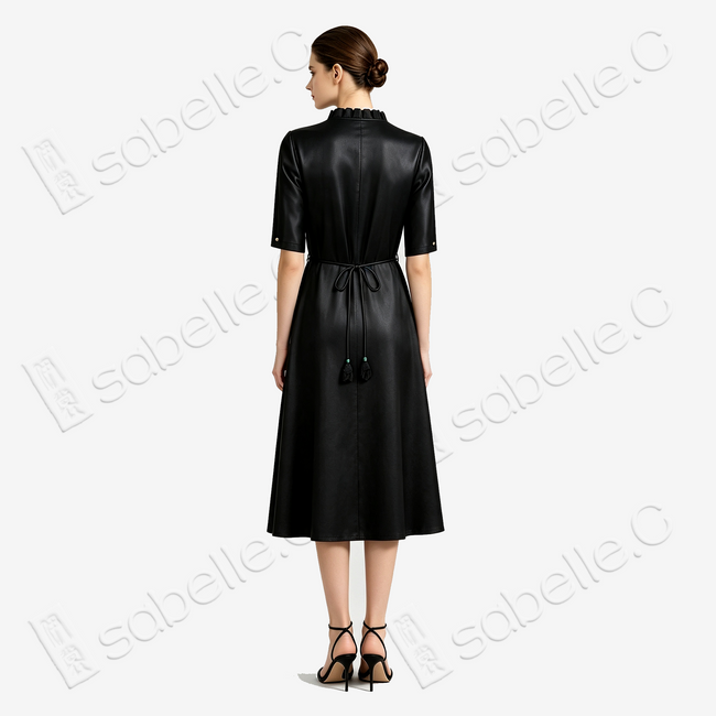 Gambiered Canton Silk Dress - 香雲紗長裙