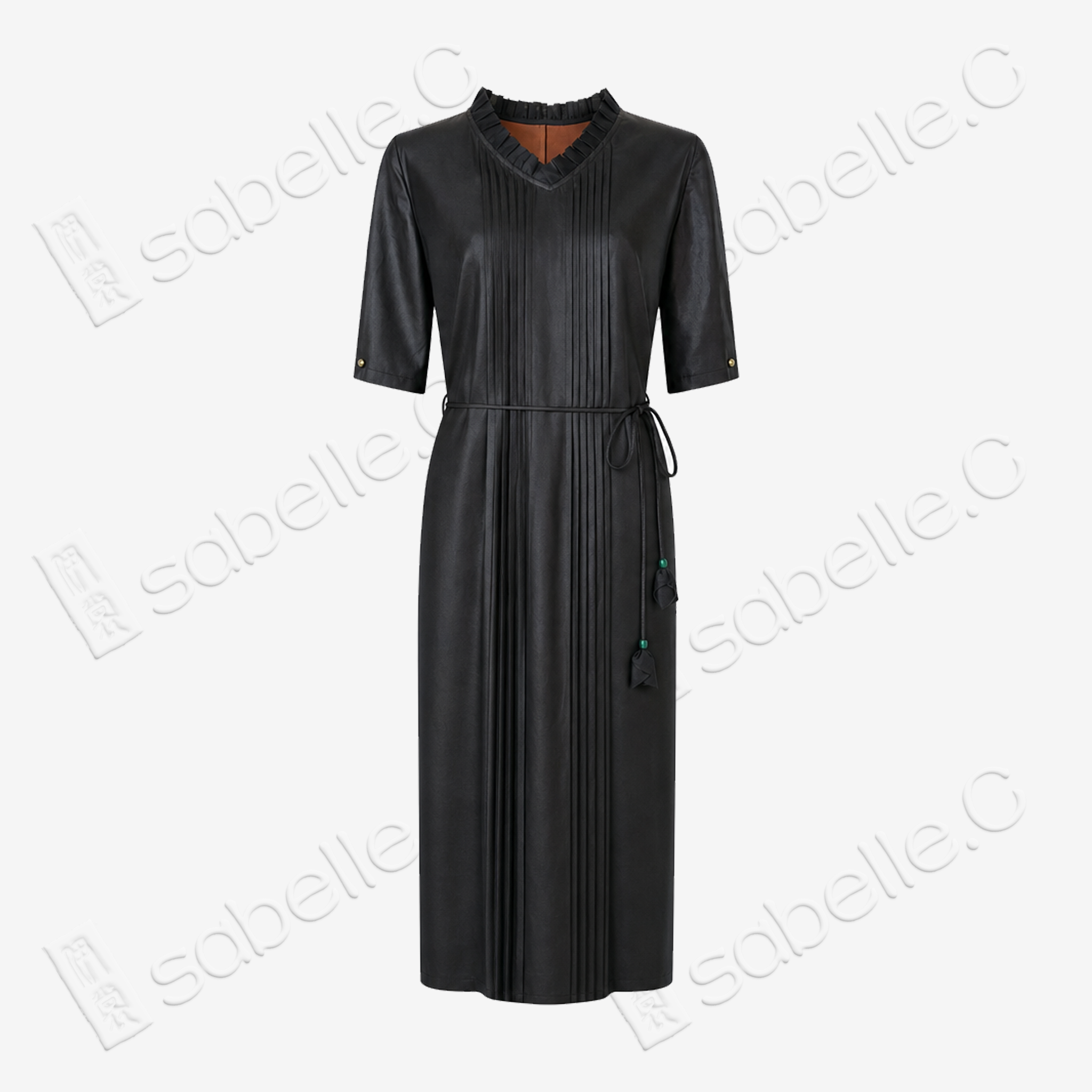 Gambiered Canton Silk Dress - 香雲紗長裙