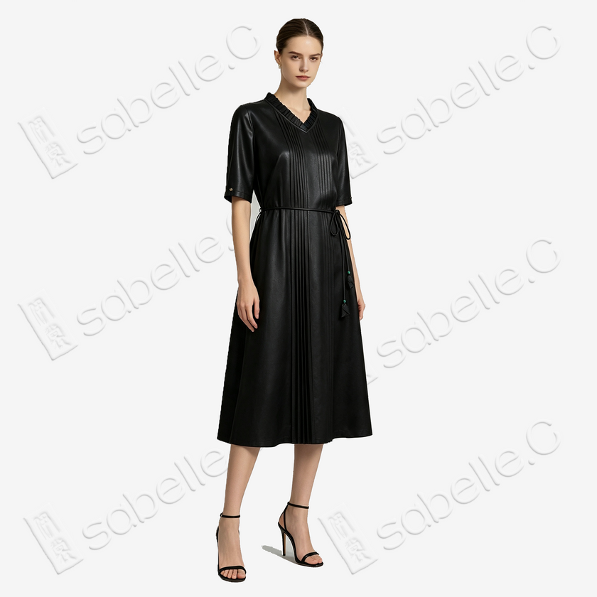 Gambiered Canton Silk Dress - 香雲紗長裙