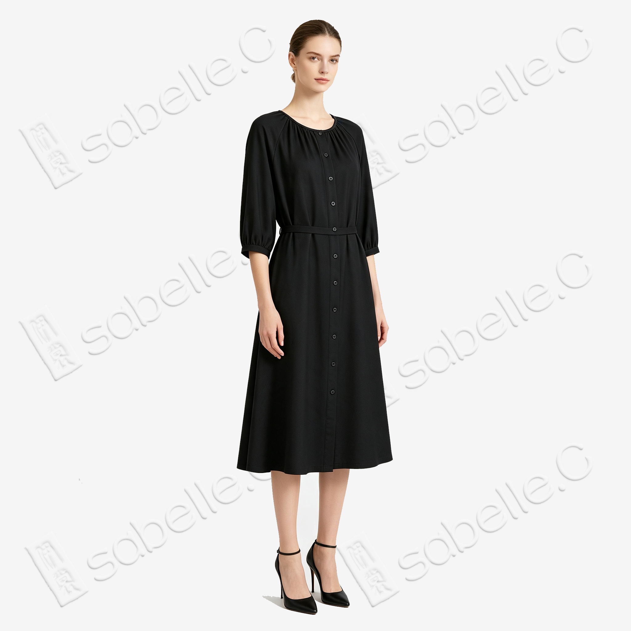 Gambiered Canton Silk Dress - 香雲紗長裙