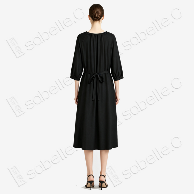 Gambiered Canton Silk Dress - 香雲紗長裙