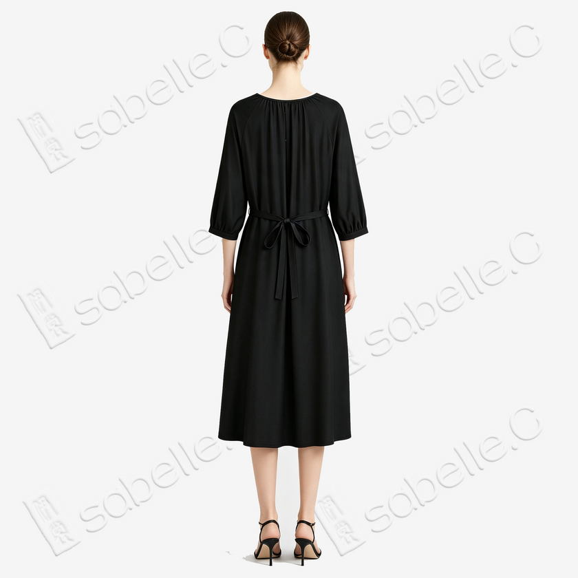 Gambiered Canton Silk Dress - 香雲紗長裙