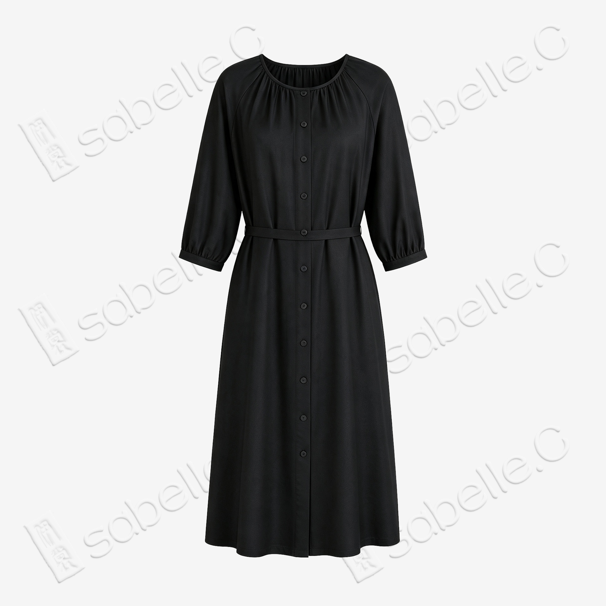 Gambiered Canton Silk Dress - 香雲紗長裙