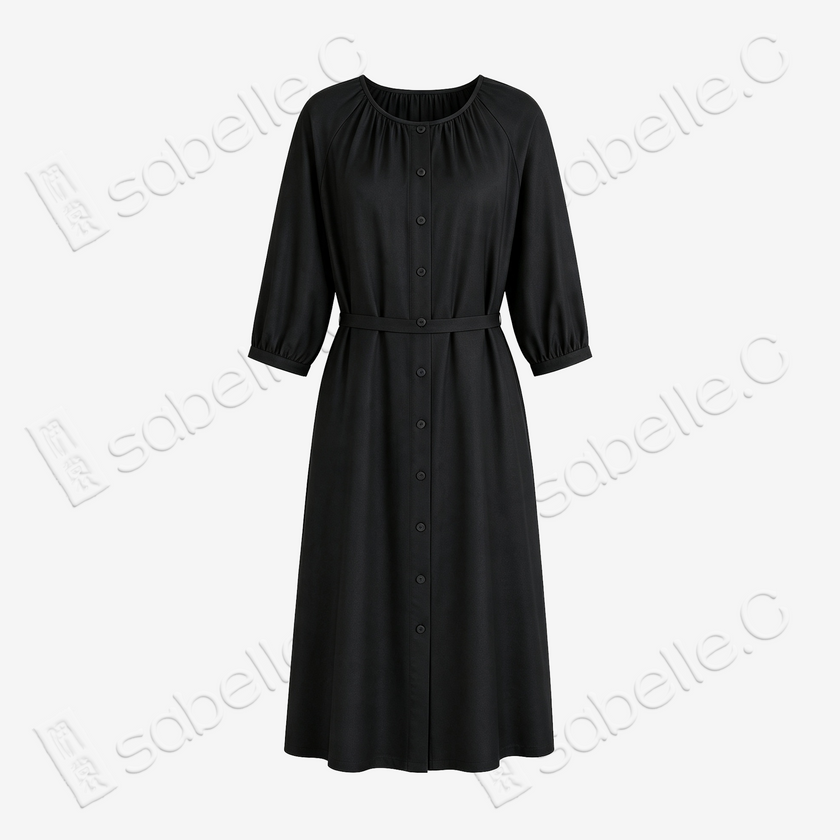 Gambiered Canton Silk Dress - 香雲紗長裙