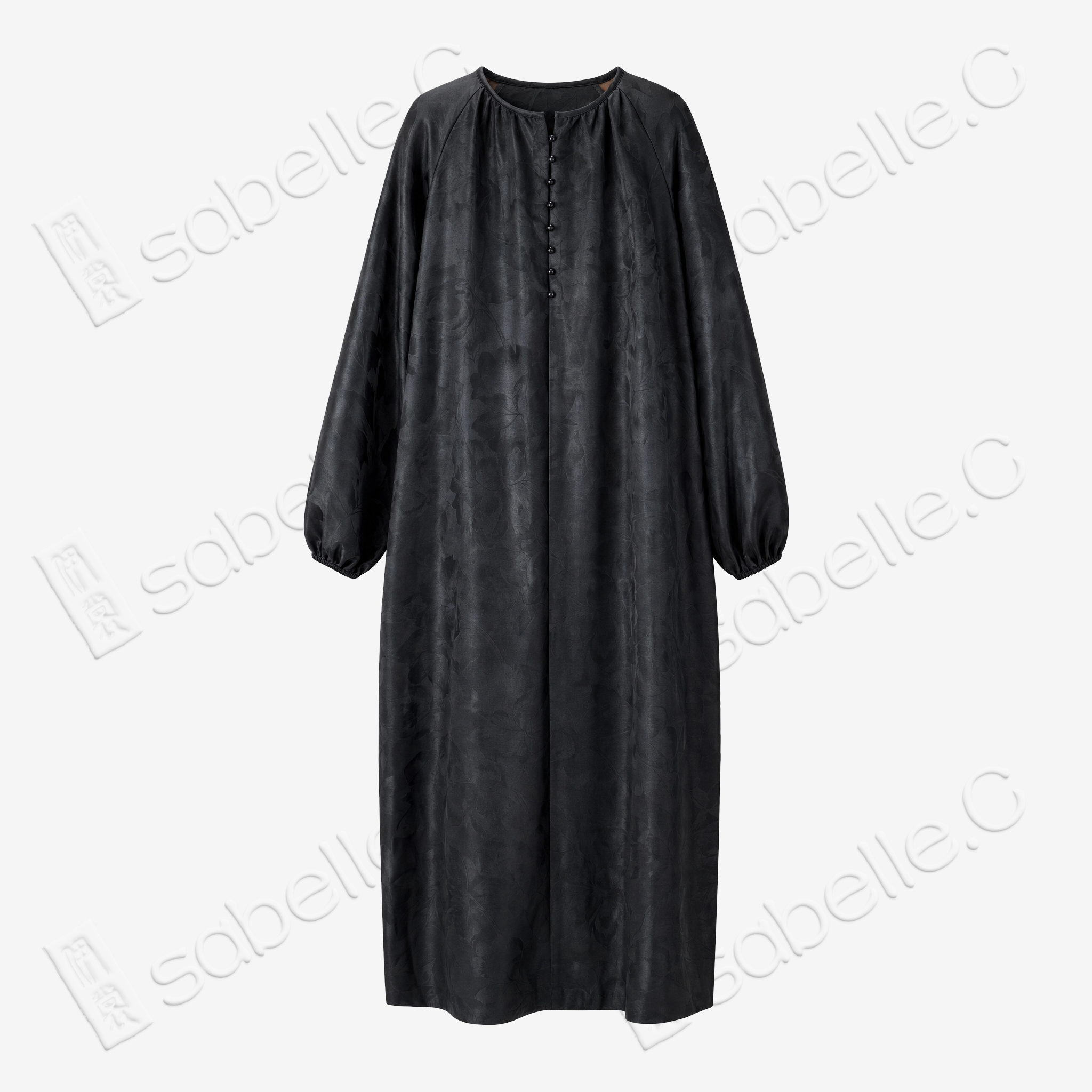 Gambiered Canton Silk Long Dress - 「墨影清韶」香雲紗連衣裙