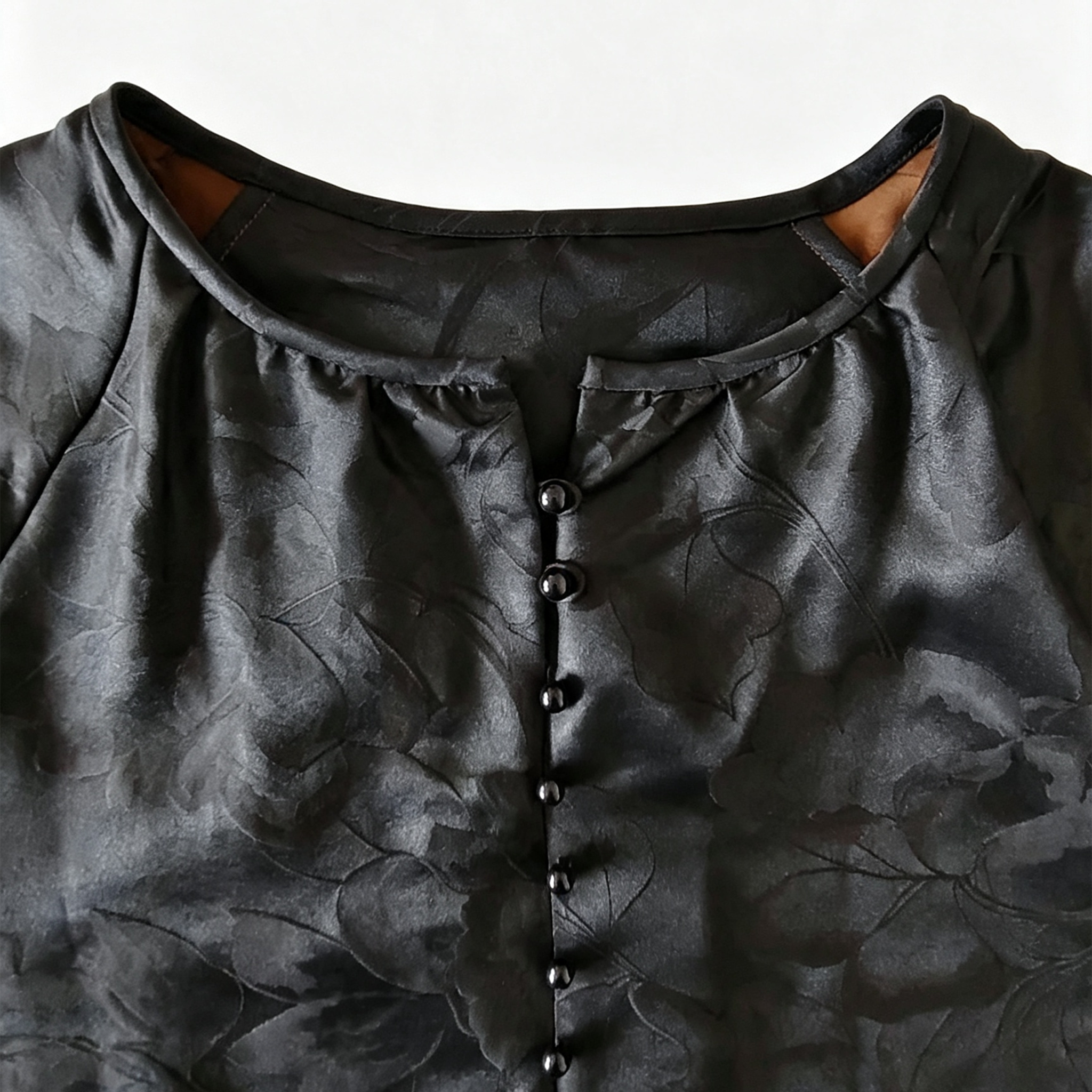 Gambiered Canton Silk Long Dress - 「墨影清韶」香雲紗連衣裙