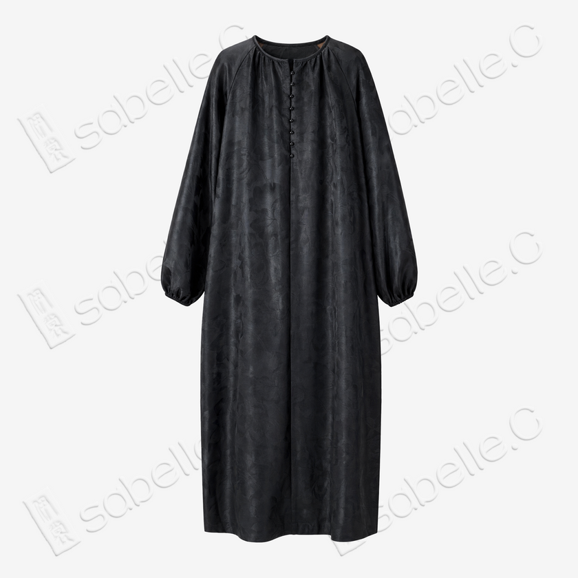 Gambiered Canton Silk Long Dress - 「墨影清韶」香雲紗連衣裙
