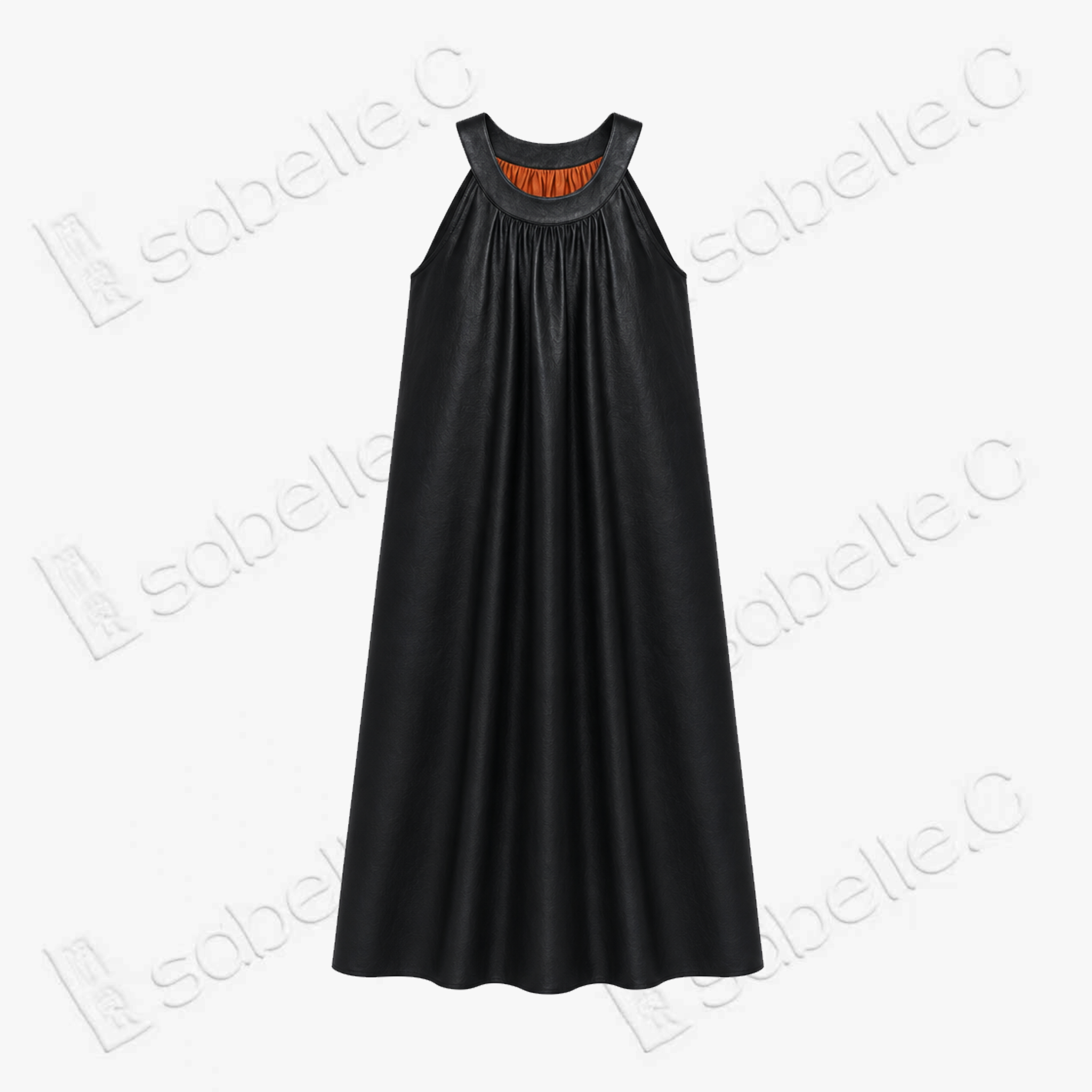Halter‑Neck Heavy‑Satin Gambiered Canton Silk Dress - 皮子料重緞香雲紗掛脖裙