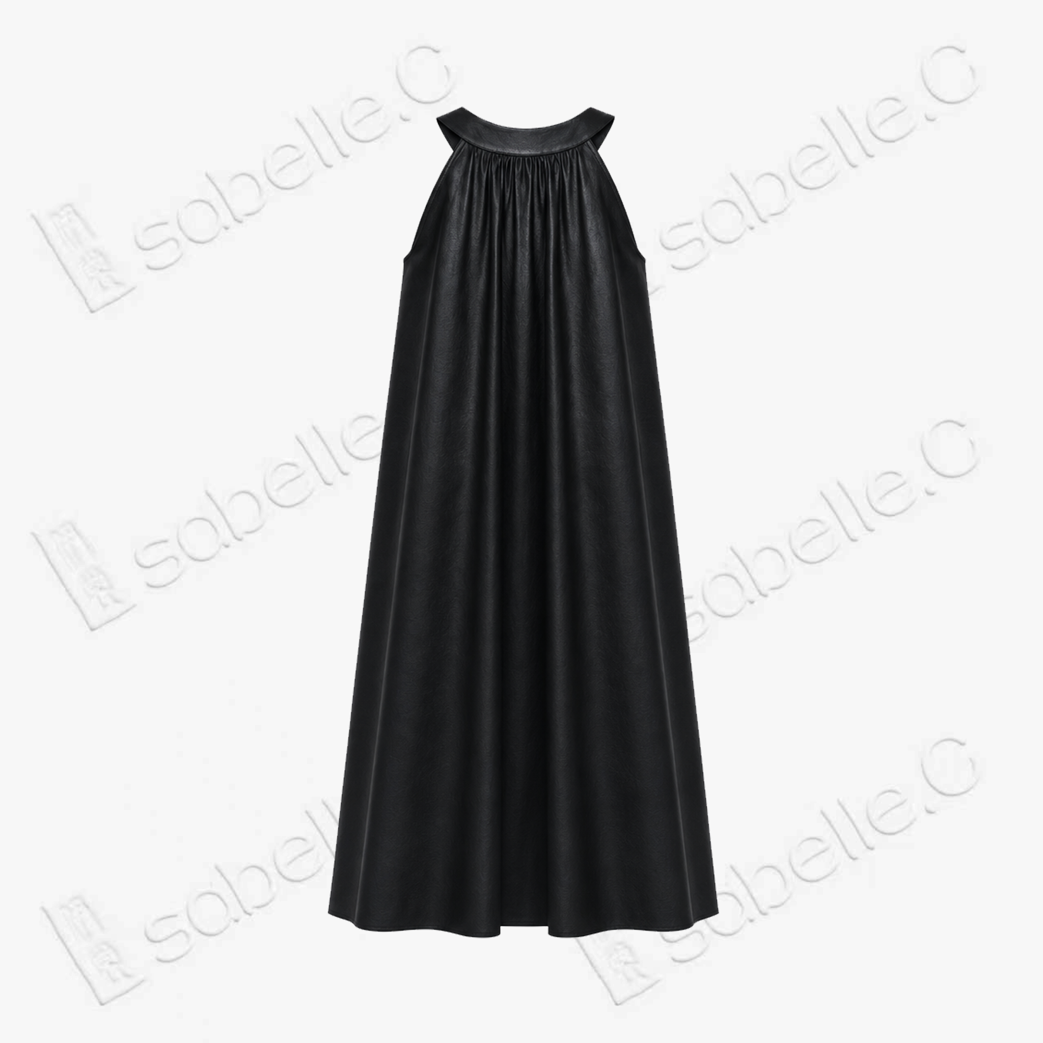 Halter‑Neck Heavy‑Satin Gambiered Canton Silk Dress - 皮子料重緞香雲紗掛脖裙