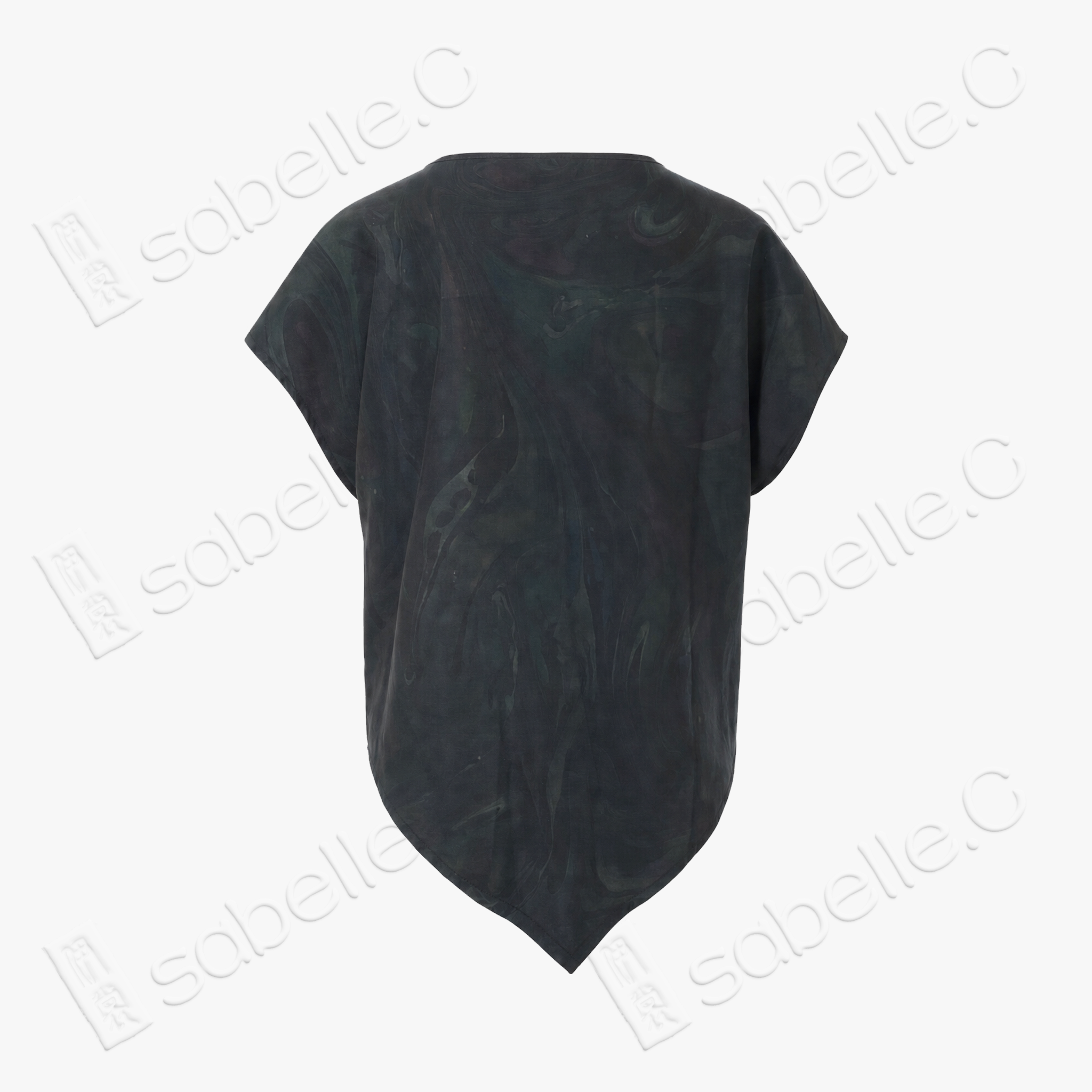 Ink Ripple Aroma Side-Tie Gambiered Canton Silk Top - 墨瀾凝香側結香雲紗上衣