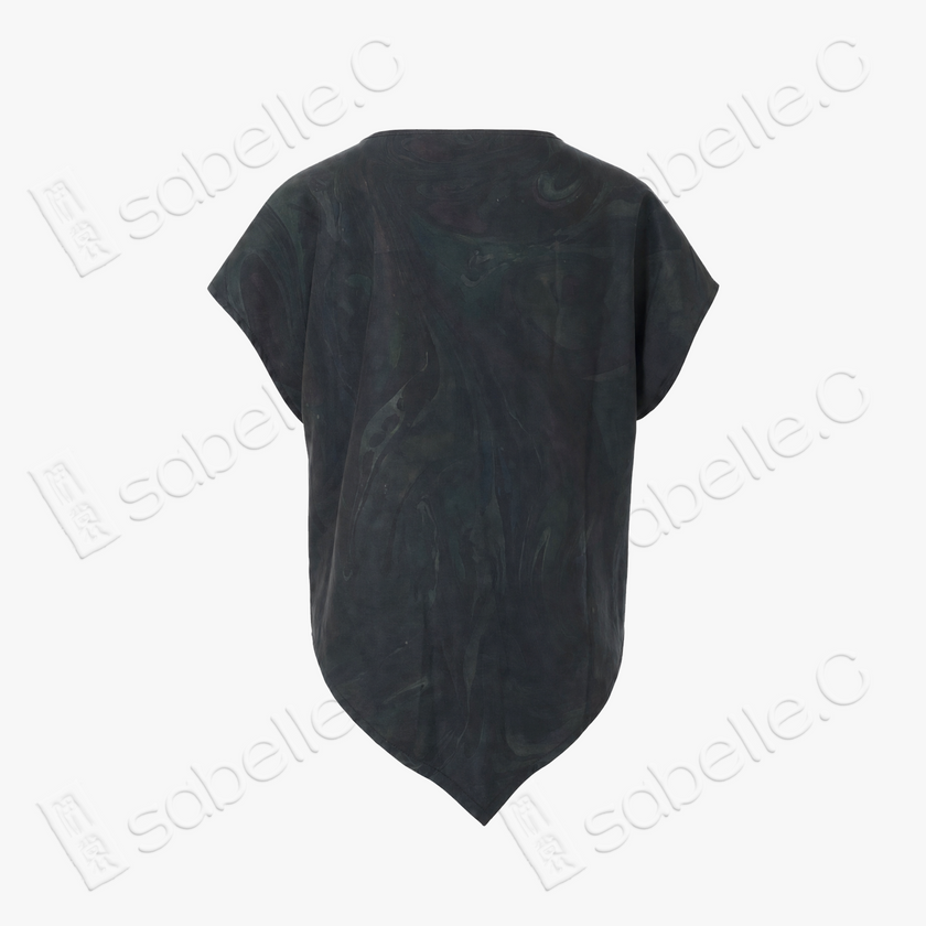 Ink Ripple Aroma Side-Tie Gambiered Canton Silk Top - 墨瀾凝香側結香雲紗上衣