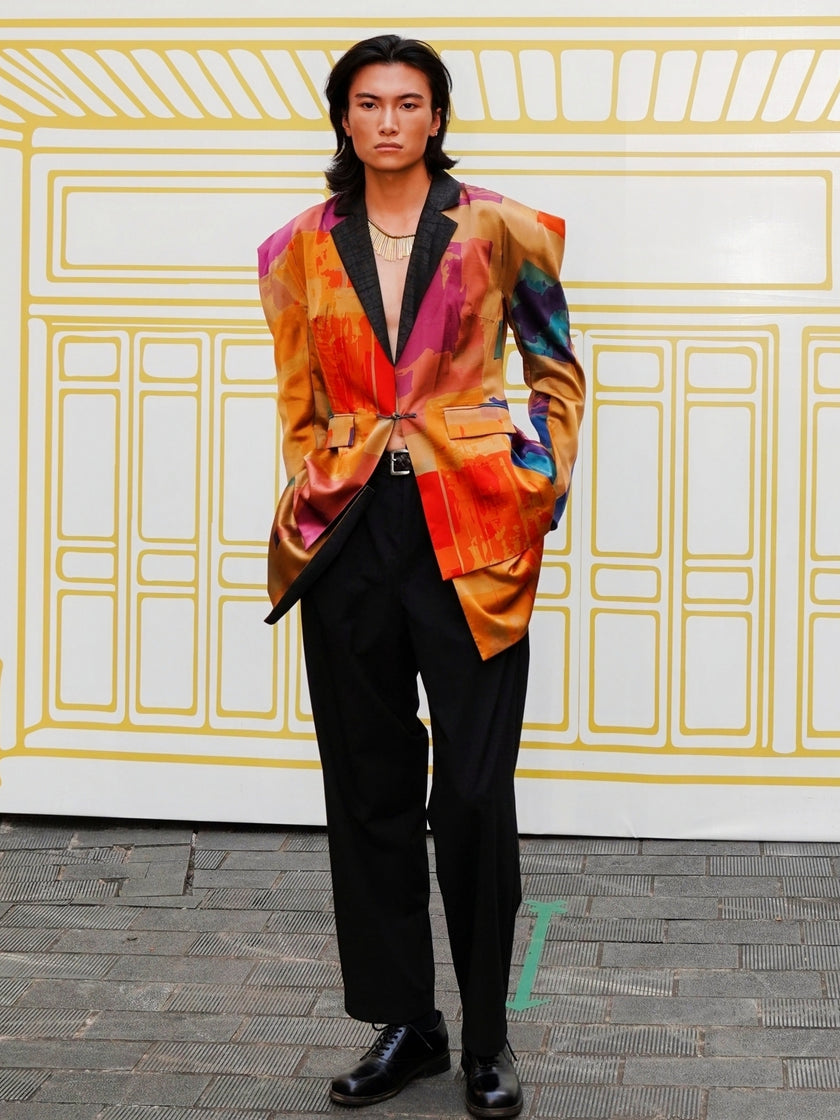 Original Satin Gambiered Canton Silk Handmade Blazer