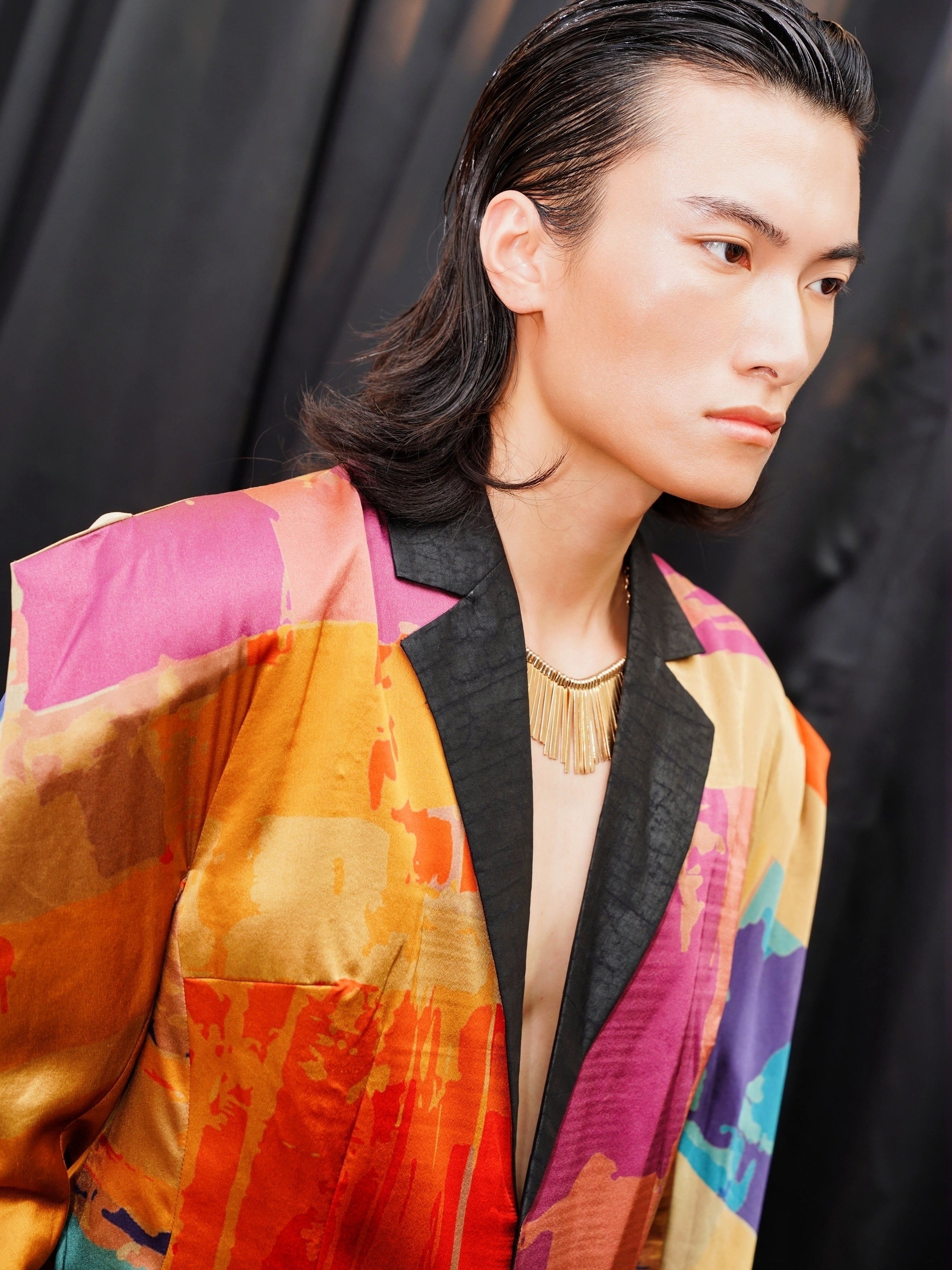 Original Satin Gambiered Canton Silk Handmade Blazer