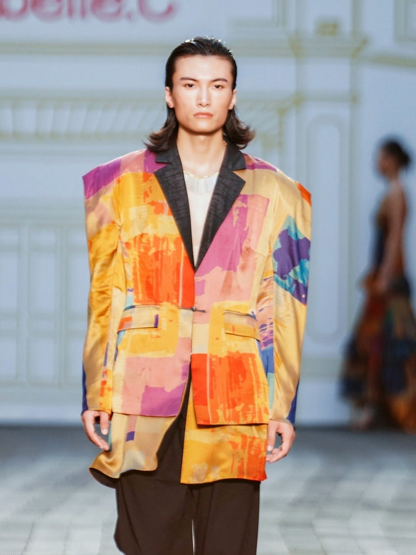 Original Satin Gambiered Canton Silk Handmade Blazer