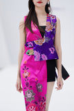 Antique Silk Satin Asymmetrical Design Vest- 真絲老緞背心