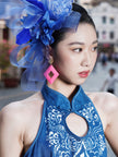 Luxury Tie-Dye Halter Dress with Tulle