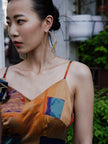 Gambiered Canton Silk Satin Dress