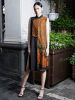 Gambiered Canton Silk Patchwork Top - 香雲紗罩衫
