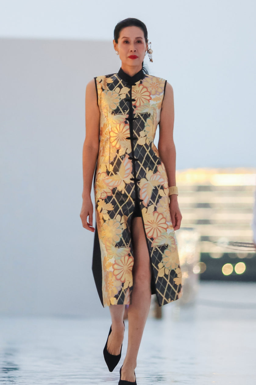 Haute Couture Gold-foil Kesi Tapestry Long Vest - 金箔底緙絲背心