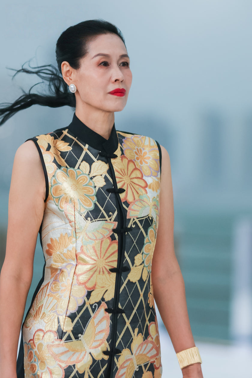 Haute Couture Gold-foil Kesi Tapestry Long Vest - 金箔底緙絲背心