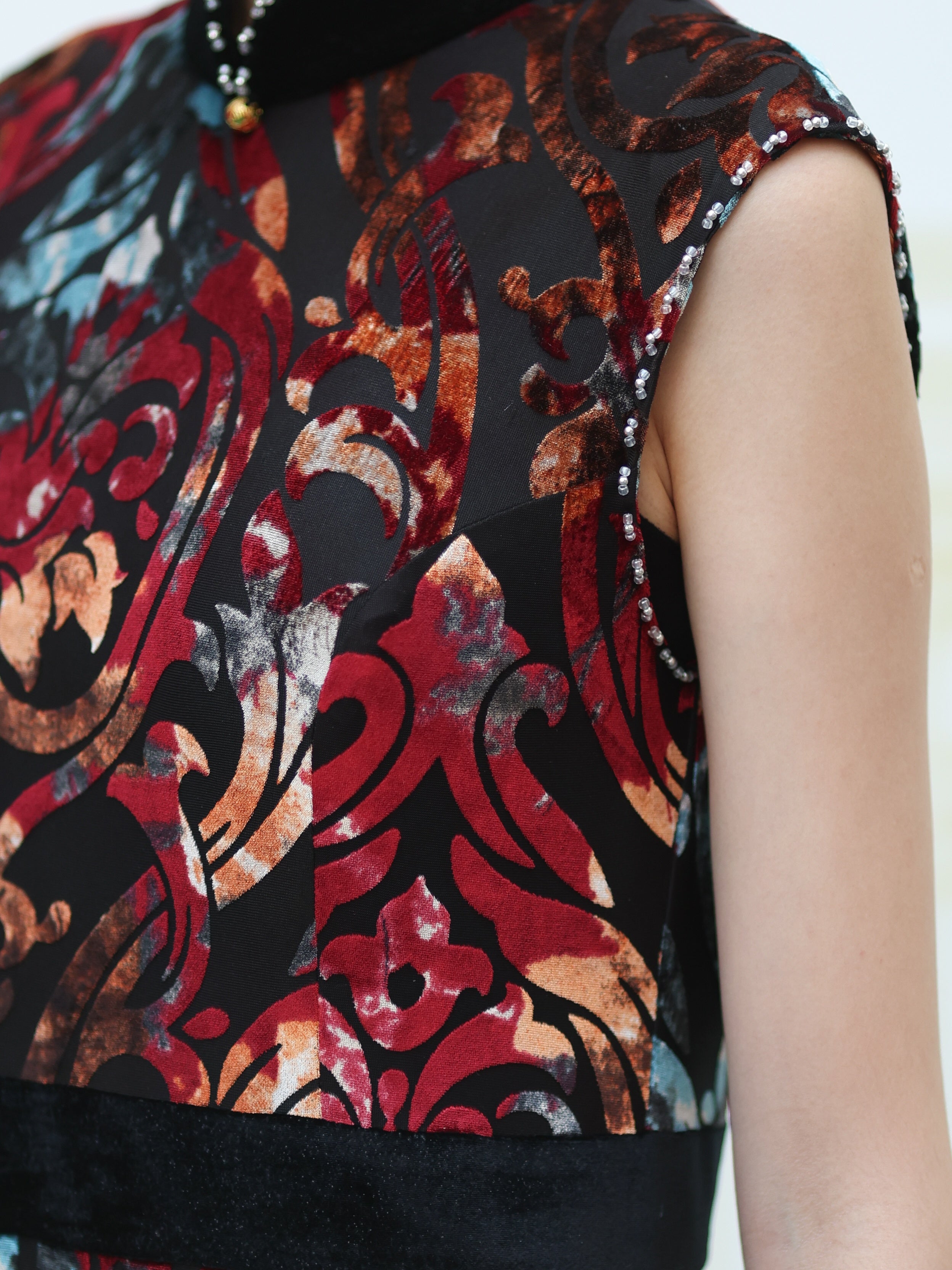 Artisan Tie-Dye Velvet Cheongsam