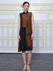 Gambiered Canton Silk Patchwork Top - 香雲紗罩衫