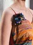 Gambiered Canton Silk Satin Dress