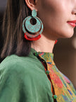 Hualuo Gambiered Canton Silk Patchwork Cape Dress