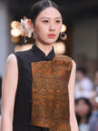 Gambiered Canton Silk Patchwork Top - 香雲紗罩衫