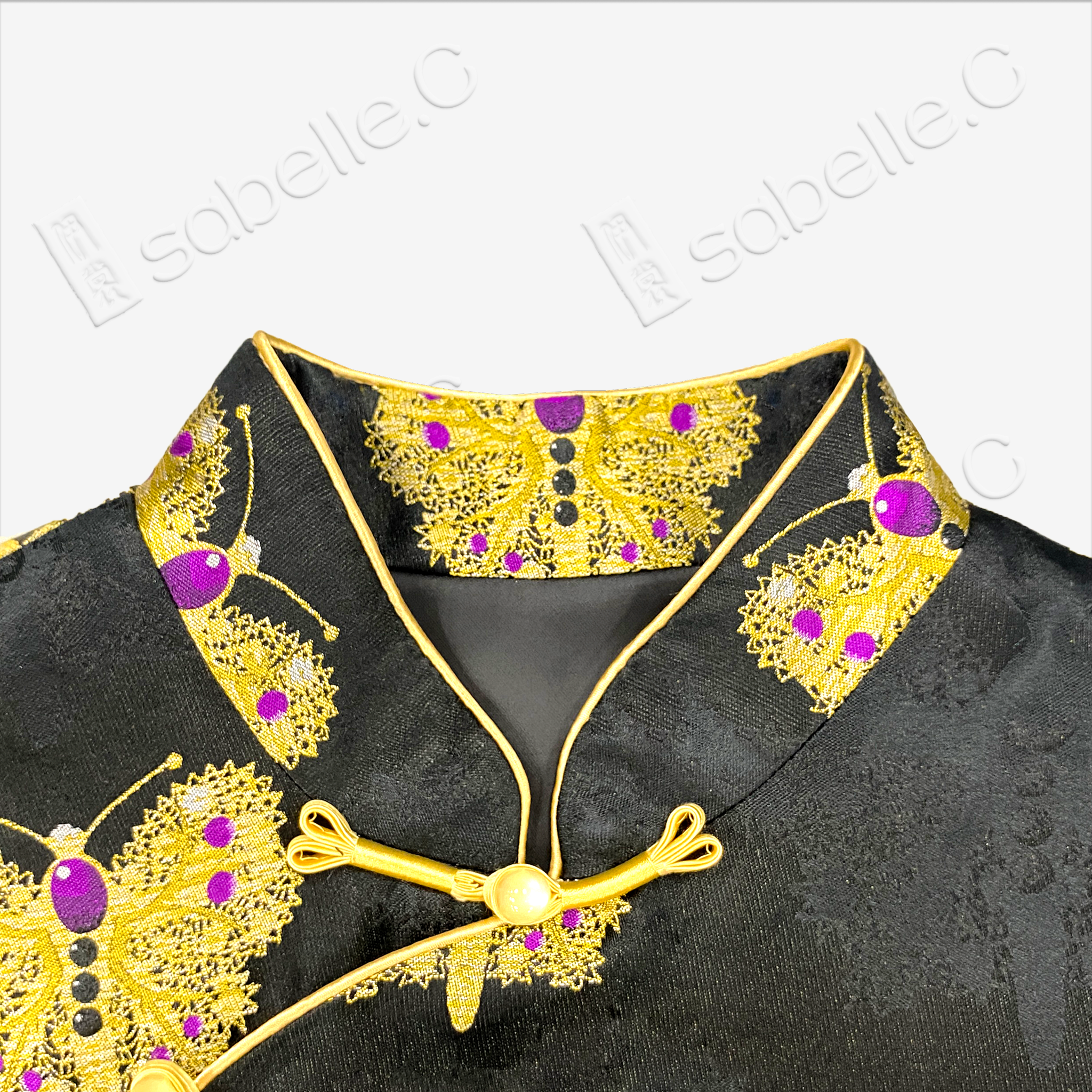 Kid's Song Brocade Stand-up Collar Qipao-style Top
