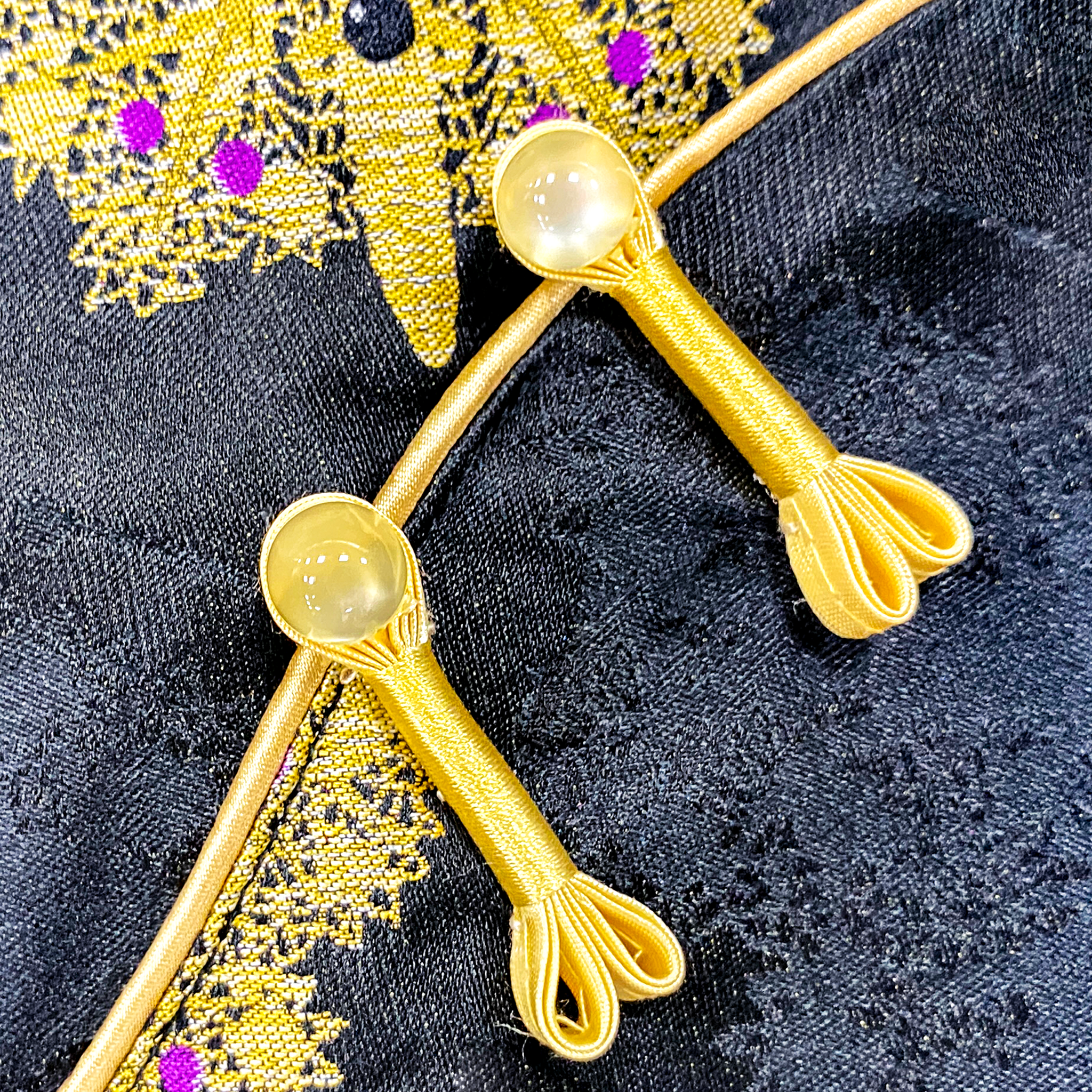 Kid's Song Brocade Stand-up Collar Qipao-style Top