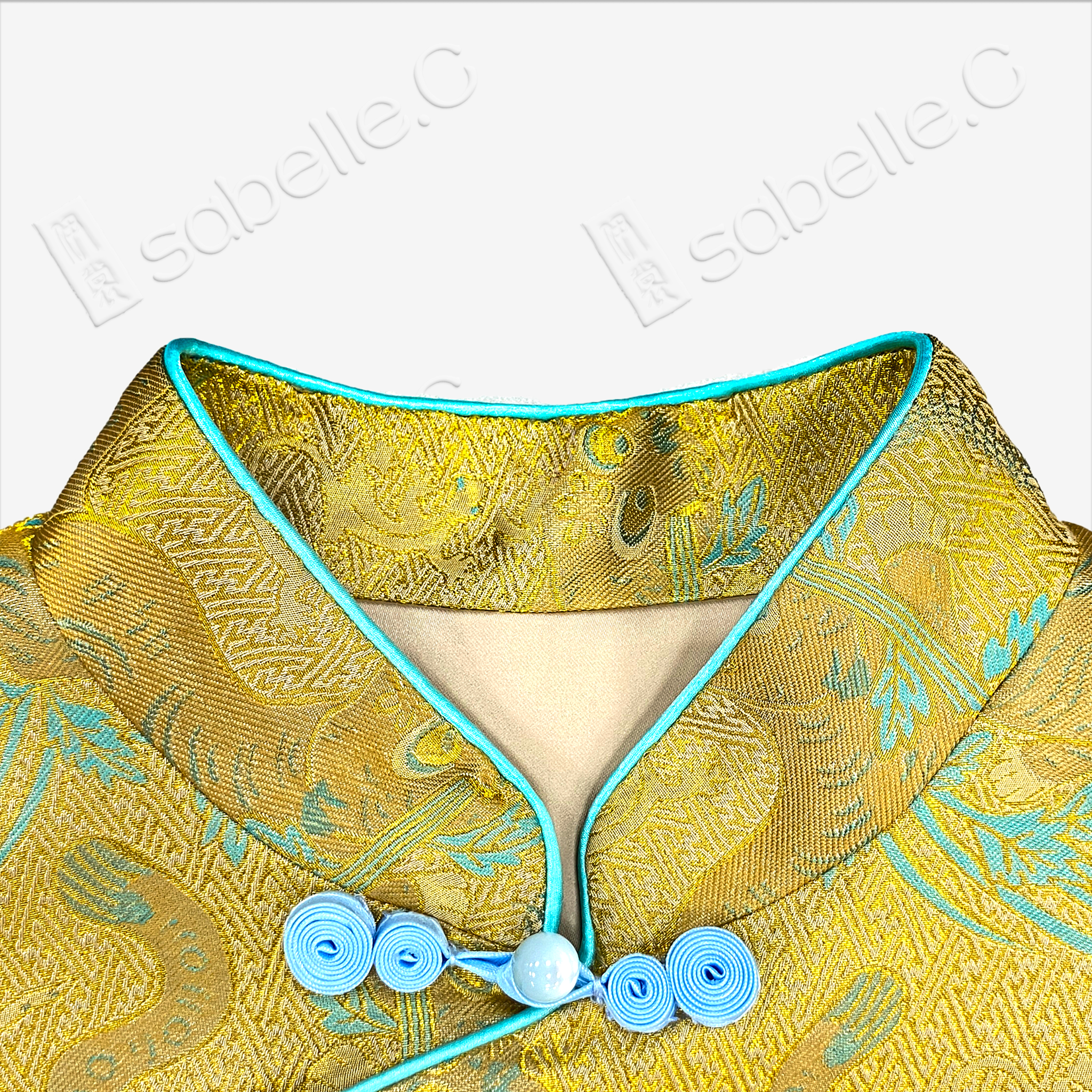Kid's Song Brocade Stand-up Collar Qipao-style Top