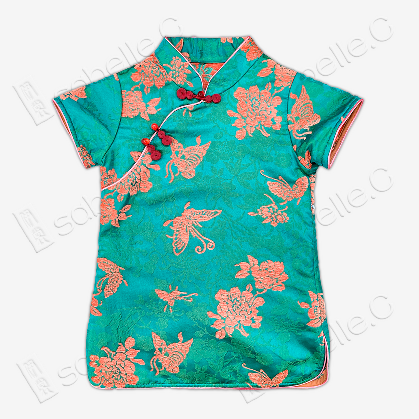 Chang Rong Velvet Cheongsam Top for Kids