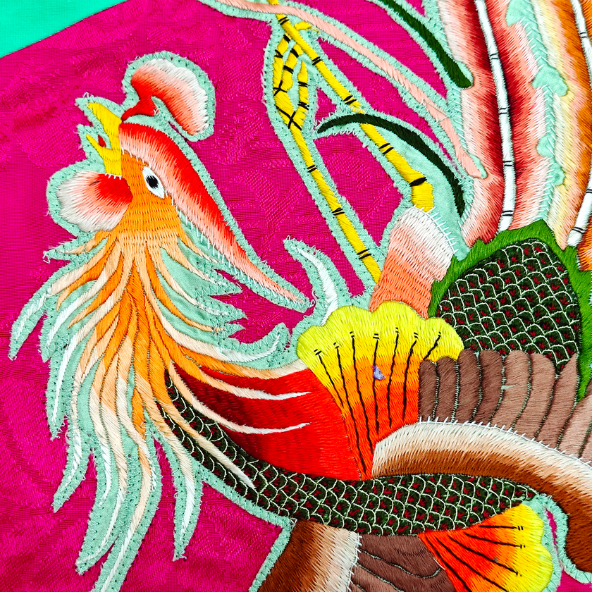 Silk Wide-Leg Embroidered Suit