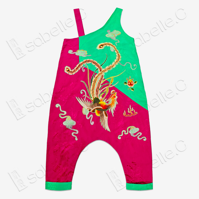 Silk Wide-Leg Embroidered Suit