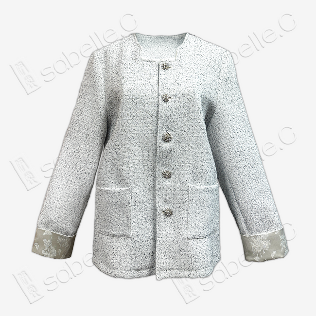 Tweed Round Neck Coat