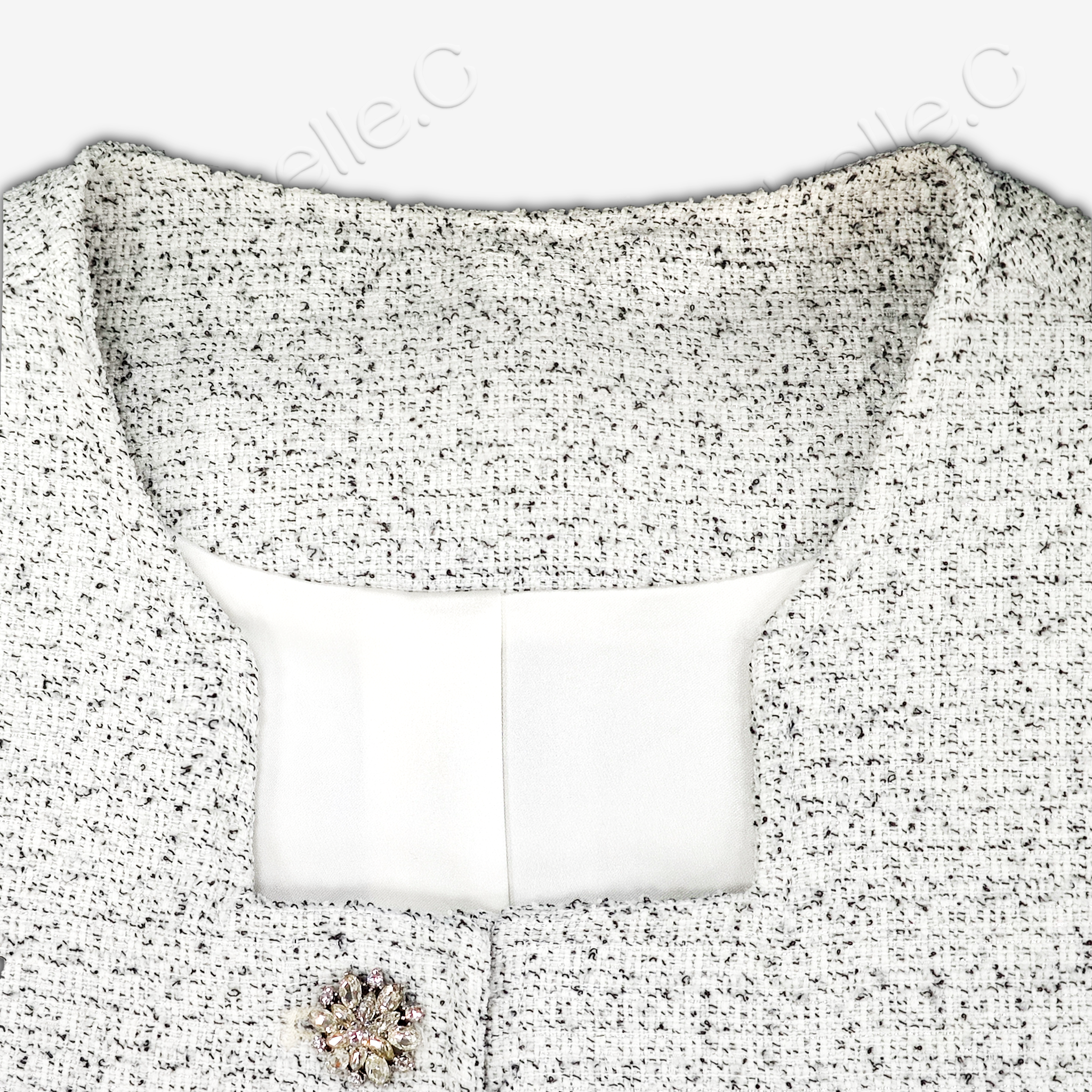 Tweed Round Neck Coat