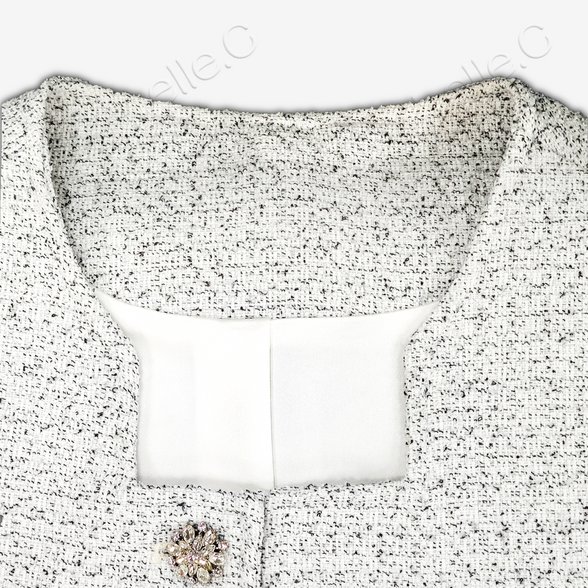 Tweed Round Neck Coat