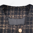 Black-Gold Plaid Tweed Short Coat